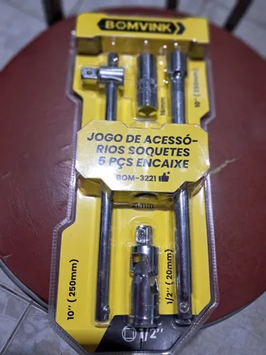 Jogo acessórios soquete 5 peças