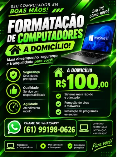 Formatação de Computador e Notebook.