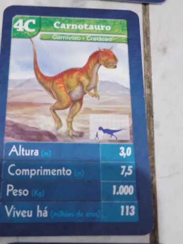 Super trunfo dos dinossauros 30 cartas