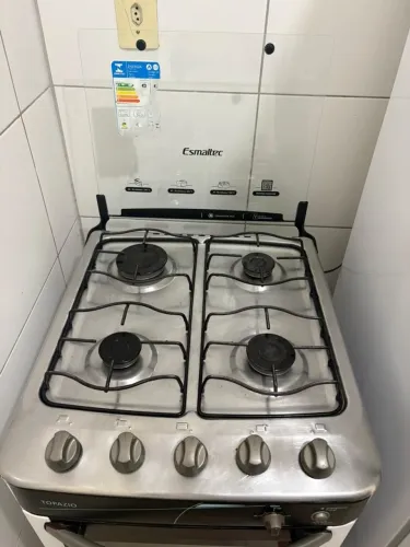 Fogão 4 Bocas Esmaltec Topázio Branco - Acendimento Automático e Timer (220V)