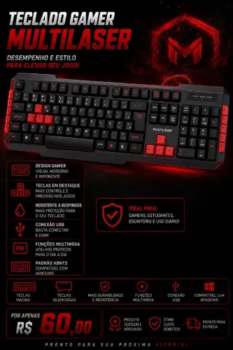 Teclado Gamer Multilaser