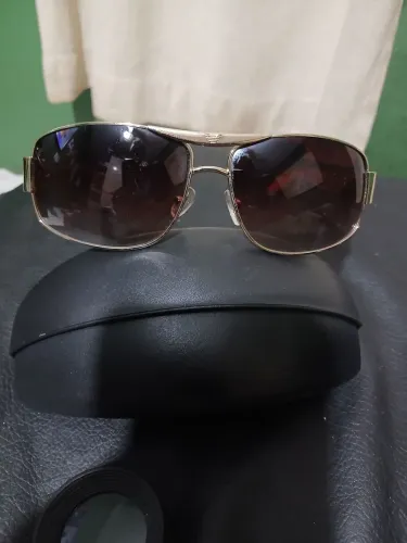 Óculos de Sol Aviador Emporio Armani EA 7019 - Couro Croco (Original