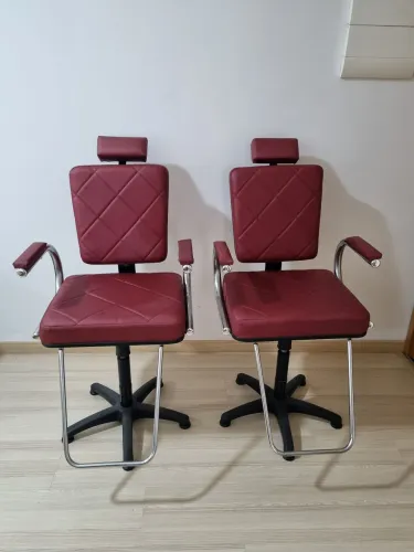 Cadeira profissional salão de beleza, barbearia pistão a gás giratório e apoio de cabeça