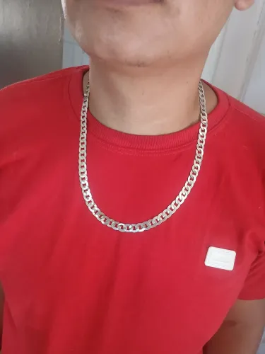 Cordão de prata escaminha masculino