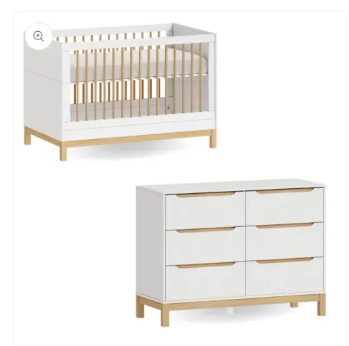 Berço Americano e Cômoda Grande 6 Gavetas