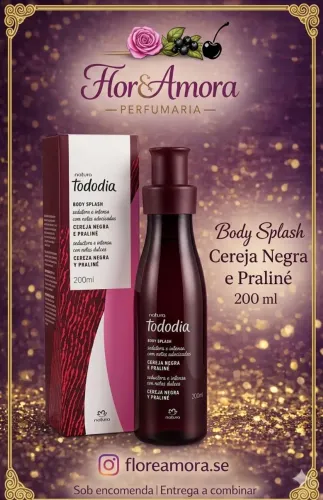 Natura Tododia Body Splash Cereja Negra e Praliné Colônia 200ml