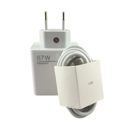 Carregador Xiaomi 67W Turbo Tipo-C + cabo (branco) carregamento rápido