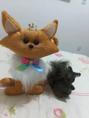 Gato e esquilo artesanal Feltro