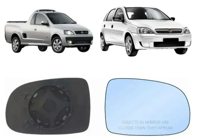Espelho retrovisor azul corsa montana lado direito com base