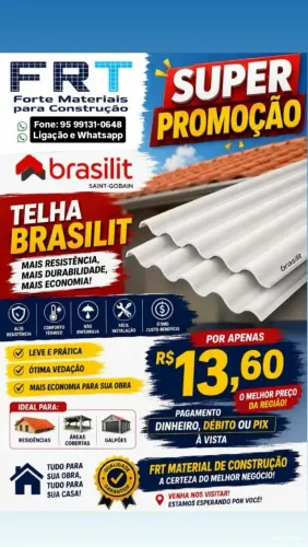 SUPTELHA BRASILIT 1,22X50 POR APENAS R$13,60 (PROMOÇÃO)