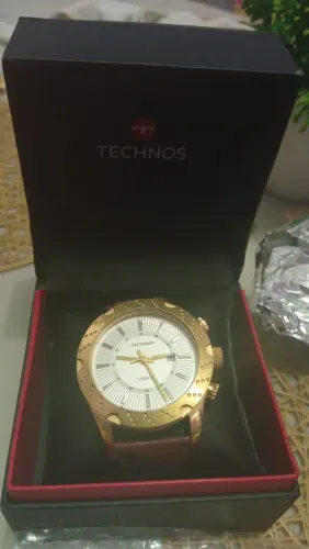 Relógio technos pulseira de couro 