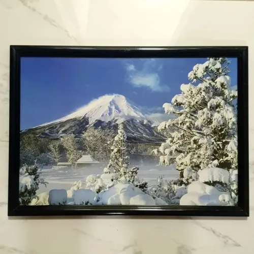 Quadro Monte Fuji Inverno Neve Retangular - 47,5 x 33,5 cm