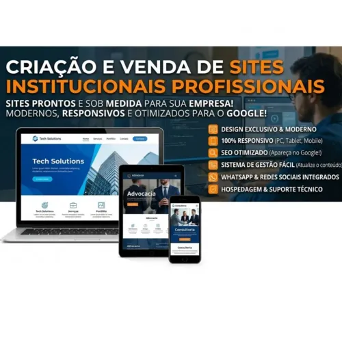 SITE INSTITUCIONAL PROFISSIONAL PERSONALIZADO SOB MEDIDA