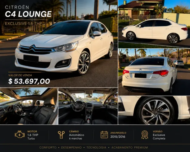 Citroen C4 Lounge Exclusive 1.6 Turbo Flex Aut. 2016