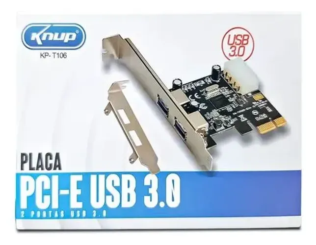 Placa pci-e USB 3.0 2 portas kp t106
