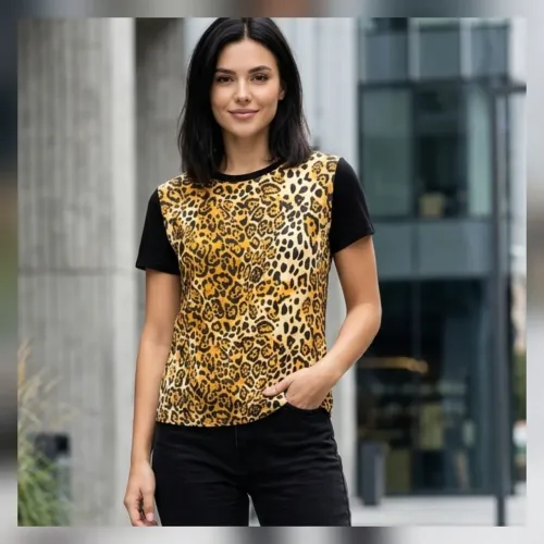 Blusinha feminina animal print Tam G