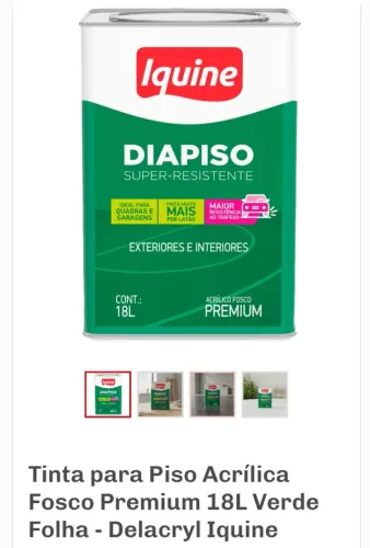 Vendo 02 Latas de Tintas Iquine diapisos VD Folha 18L. Valor 180,00 cada lata.