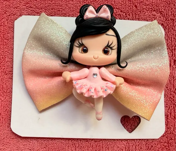 Laço Infantil Bailarina com Glitter - Super Conservado