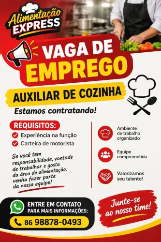 Motorista e auxiliar de cozinha