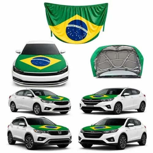 Bandeira Brasil Elástica Para Capô Carro Universal Patriota Eventos
