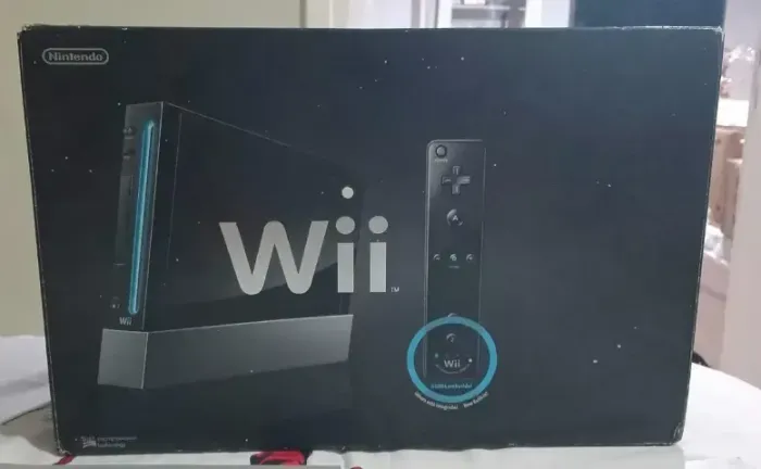 Caixa Original Nintendo Wii Preto RVL-001 Nacional E Manuais