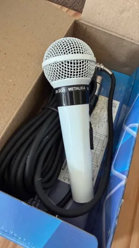 Microfone Le Son sm 58 dinâmico branco