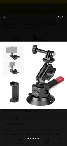 Neewer suporte de ventosa 3 polegadas para câmera e celular base sucção