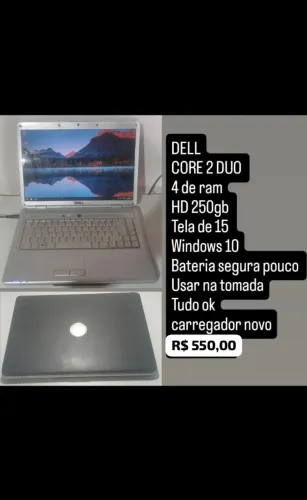 ? Notebook Dell Core 2 Duo Tela 15" - Ótimo para Estudar