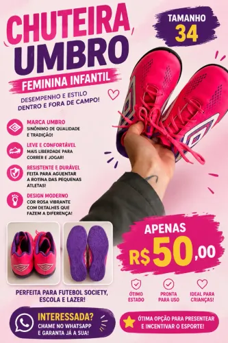 Chuteira Umbro feminina