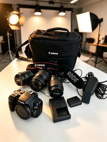Kit Canon SL3 Completo para Vídeos, Aulas, Podcasts e Lives