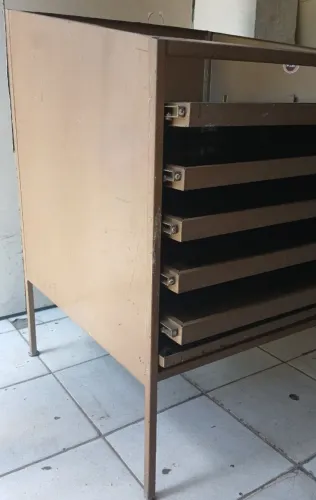 Arquivo de Aço com 6 Bandejas Deslizantes - Organizador para Plantas, Mapas e Projetos
