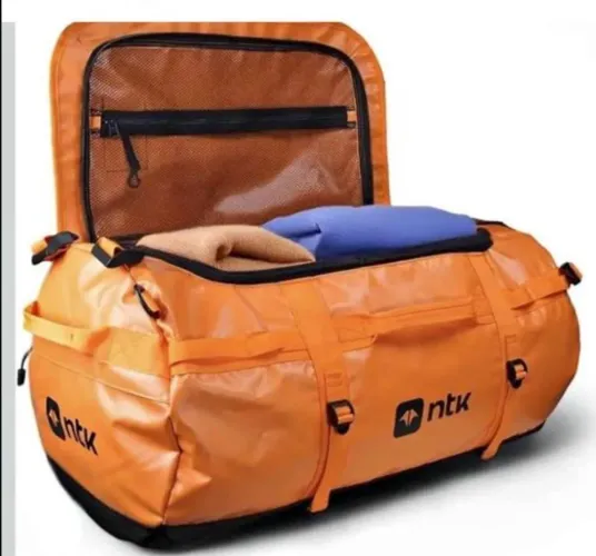 Mala / Mochila 50L em PVC Duffle Bag NTK Laranja ou preta