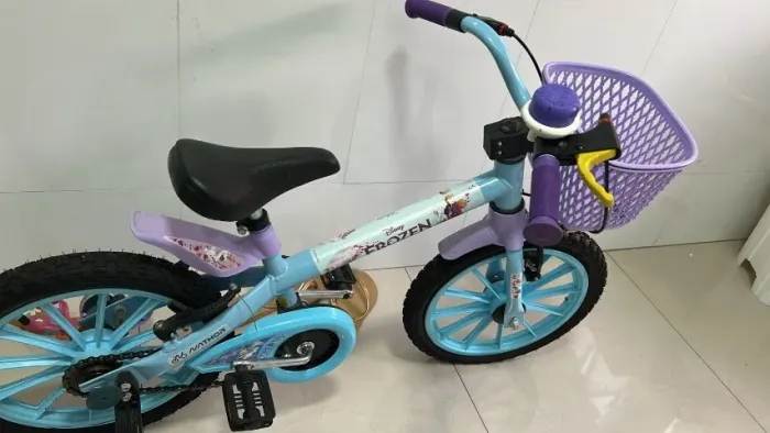 Bicicleta Infantil Nathor Frozen Aro 16 Meninas Azul-celeste V-Brakes