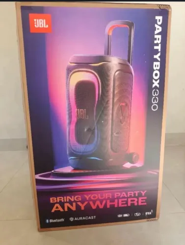 Caixa de Som JBL PartyBox 330 Bluetooth Amplificada Portátil 280W USB LANÇAMENTO
