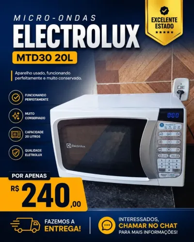 Micro-ondas Electrolux MTD30 20L - Excelente Estado