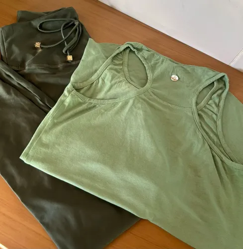 conjunto fitness spertos regata e legging sarado verde m