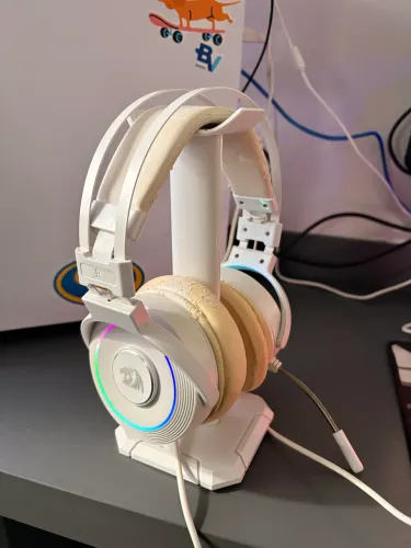 Headset Gamer Redragon Lamia 2 RGB 40mm 7.1 Branco Suporte Incluso