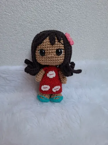 Boneca Lilo amigurumi crochê 