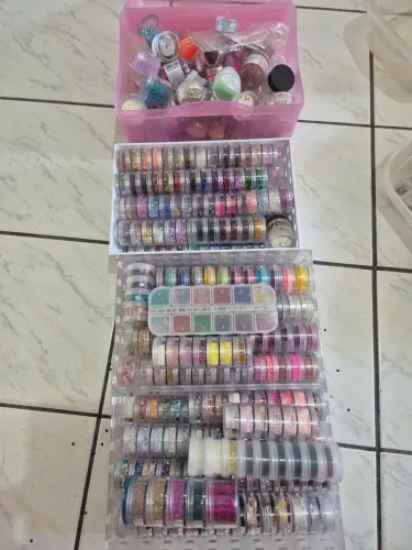 Kit de glitters  para decoração  de unhas