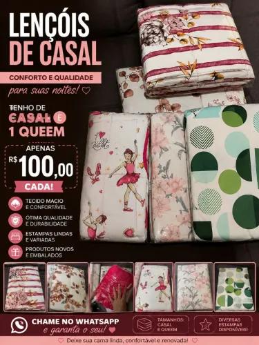 Lençol de casal e queen