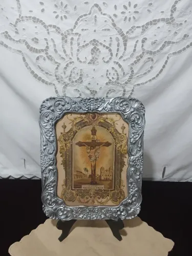 Antigo Quadro Religioso Gravura De Época Senhor Do Bom Fim