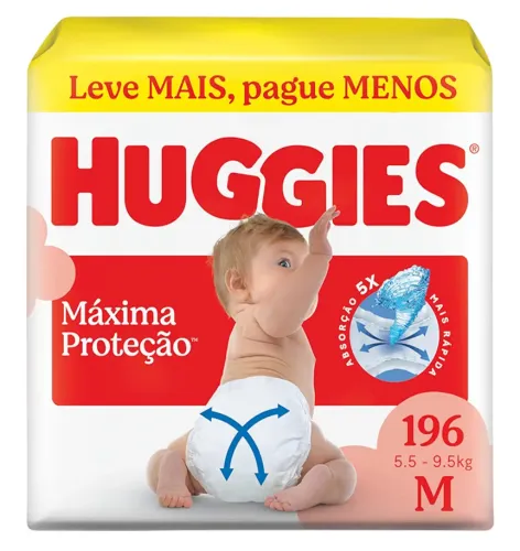 Huggies Fralda Supreme Care M 196 Unidades. Pacote lacrado