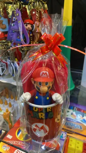 Caneca + Boneco Super Mario Lembrança Festa Aniversário 