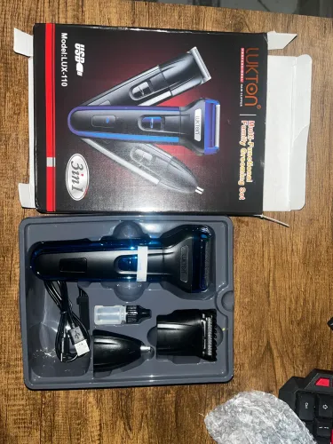 Aparador de Pelos 3 em 1 Lukton Novo Recarregável USB.