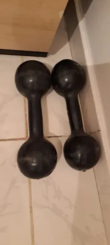 Kit Par Halter 10 Kg Bola Emborrachado - Peso Total 20kg