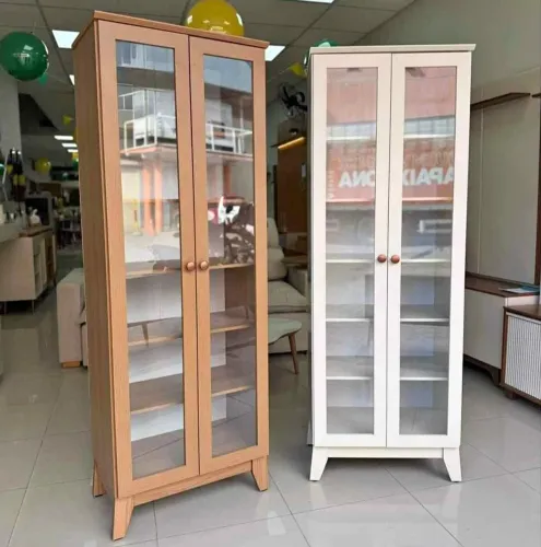 Cristaleira Tuboarte 02 Portas Com Vidro Maya Off White