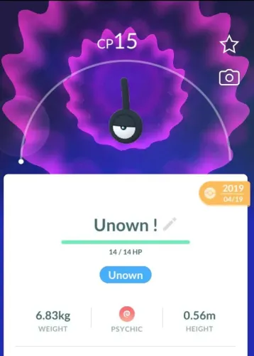 Unown ! Pokémon go
