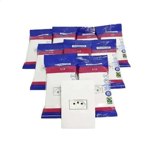kit com 10 tomadas tramontina liz 10A