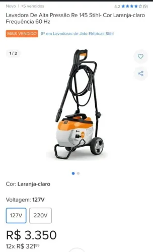 Lava alta pressão Stihl RE 145 110v - Zerada na caixa