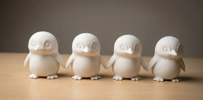 20 pinguins/gesso cru.